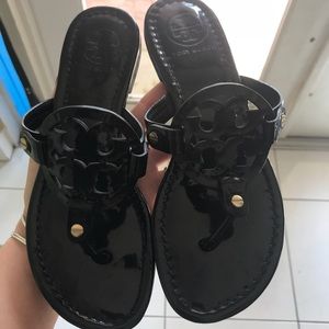 Authentic Tory Burch Miller Patent Logo Sandal